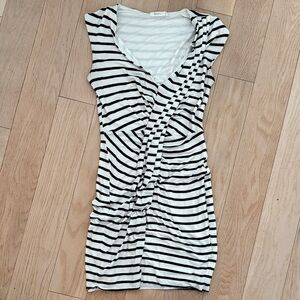 Anthropologie Black and White Striped Mini Dress